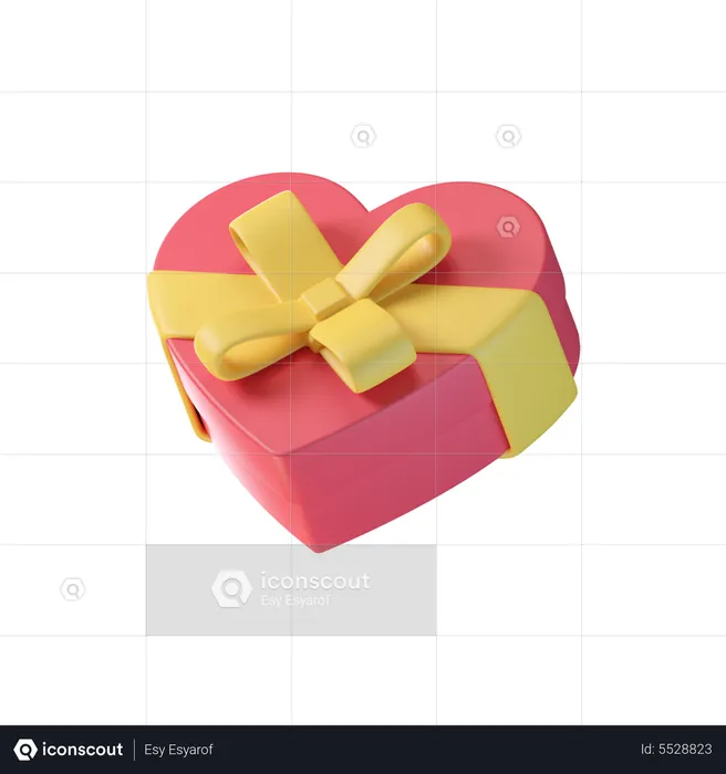 Love Gift Box  3D Icon