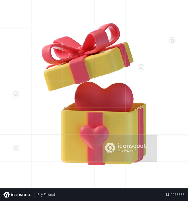 Love Gift Box  3D Icon