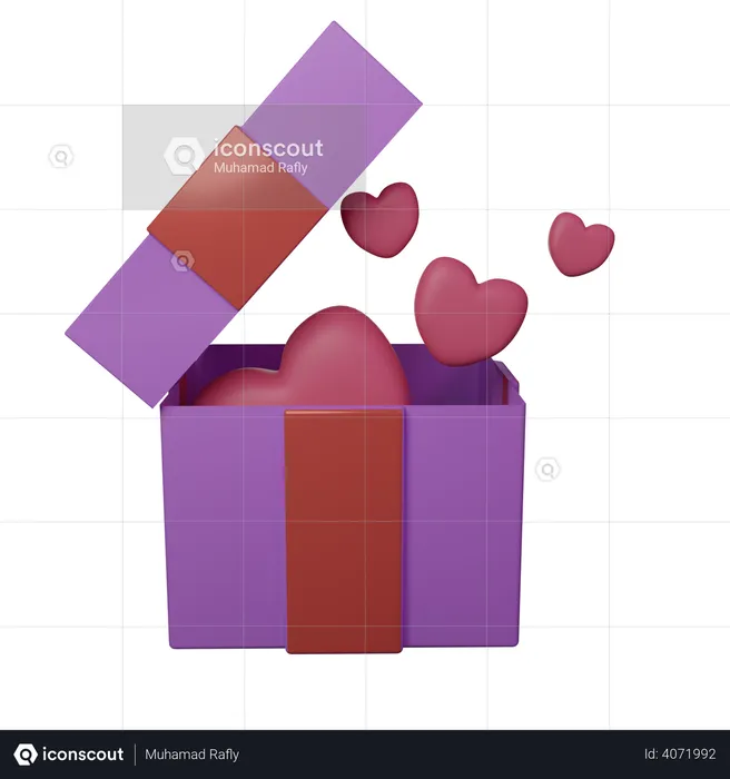 Love Giftbox  3D Illustration