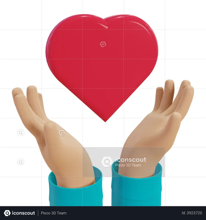 Love Hand  3D Illustration