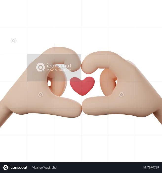 Love Hands Gesture  3D Icon