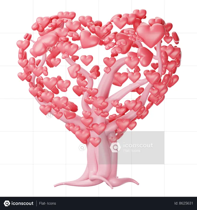 Love Heart Tree  3D Icon
