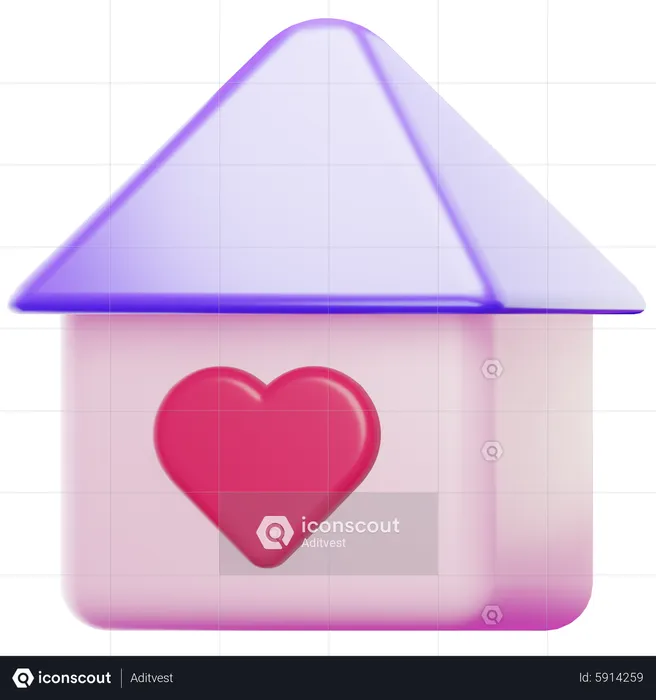 LOVE HOME  3D Icon