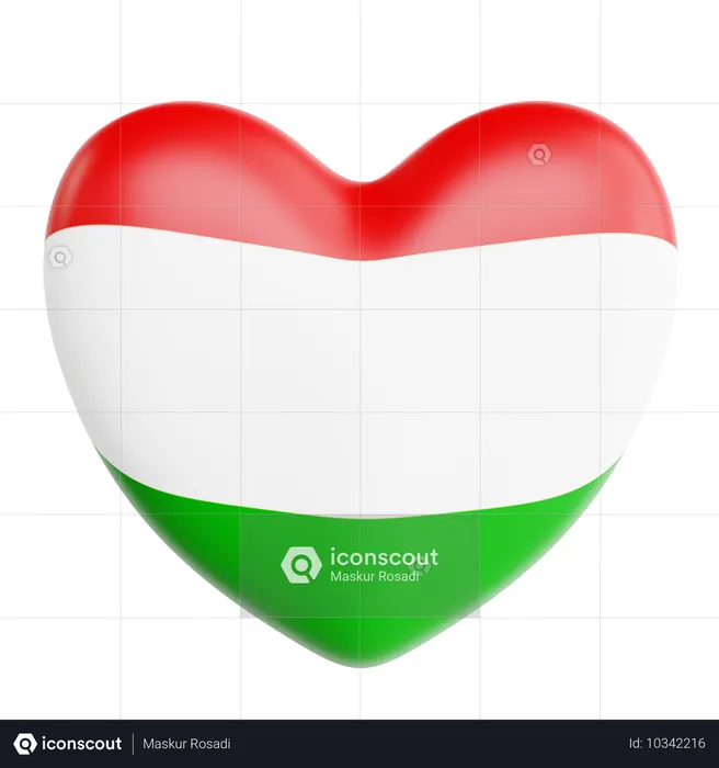 Love Hungary  3D Icon