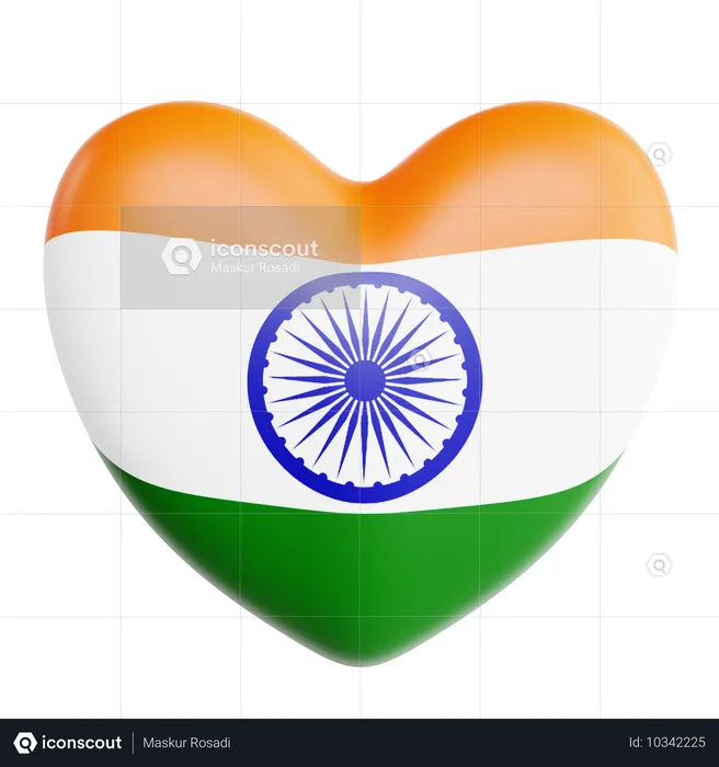 Love India  3D Icon