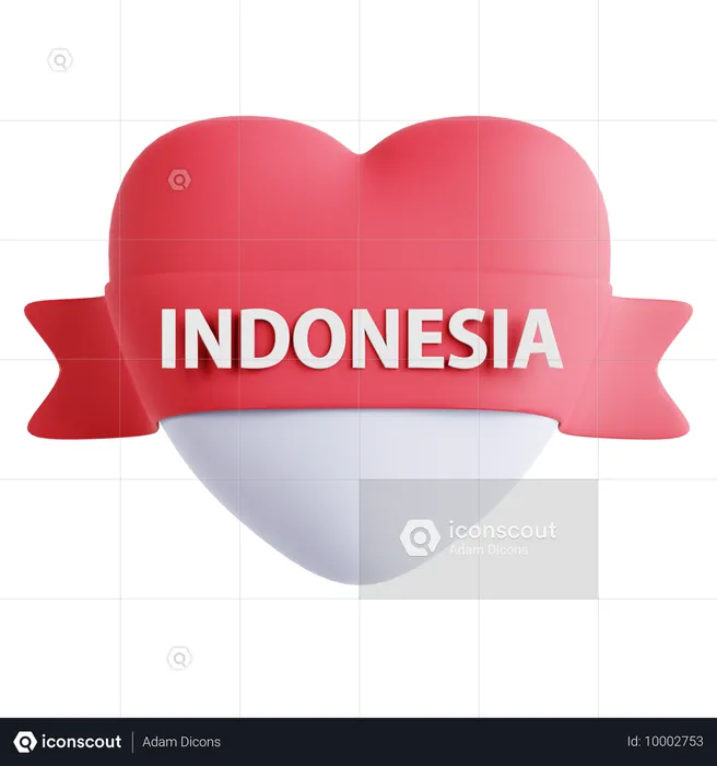 Love Indonesia  3D Icon