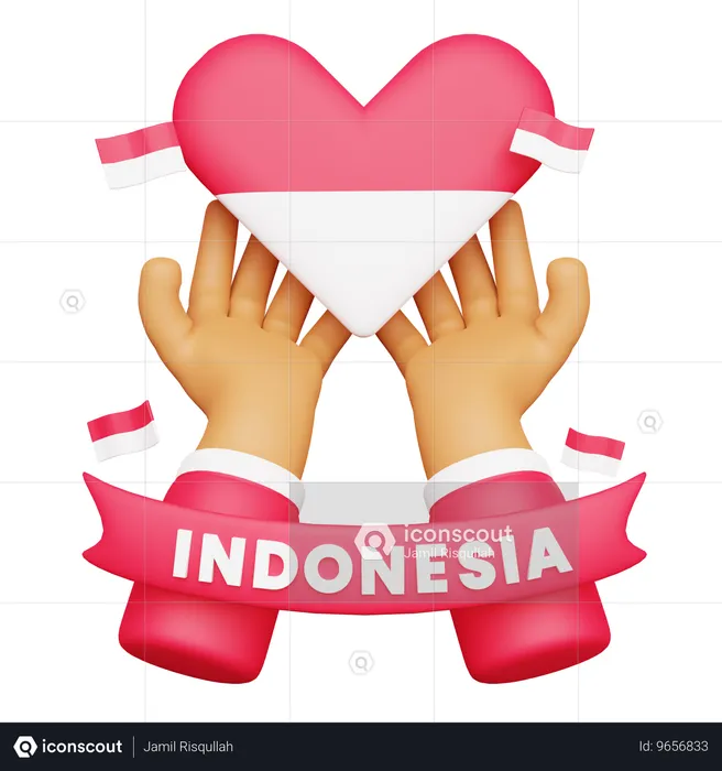 Love Indonesia  3D Icon