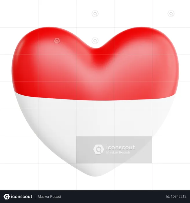 Love Indonesia  3D Icon
