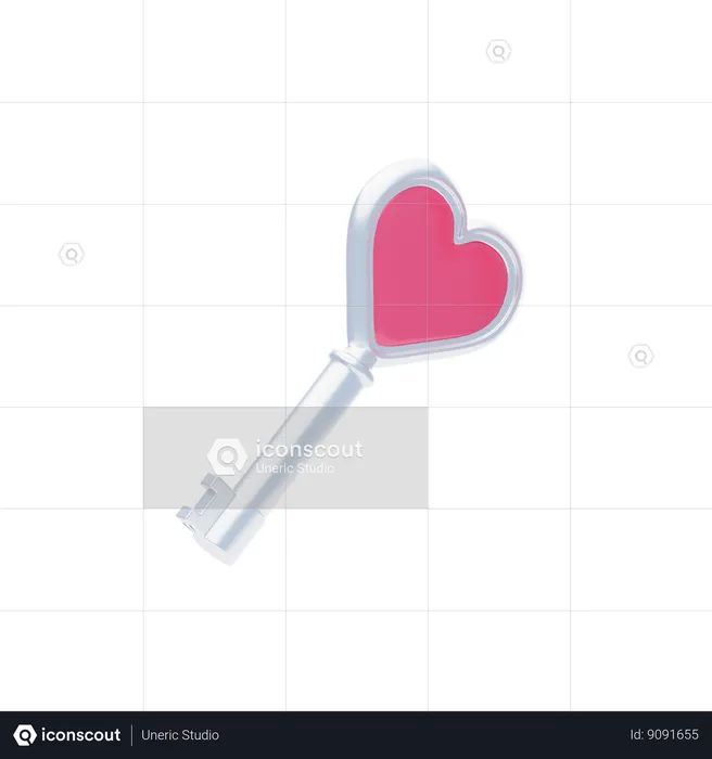 Love Key  3D Icon