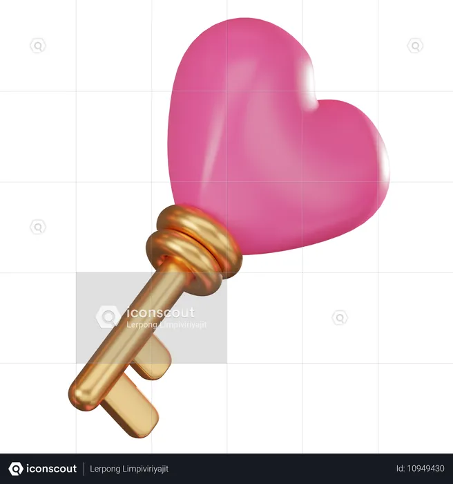 Love Key  3D Icon