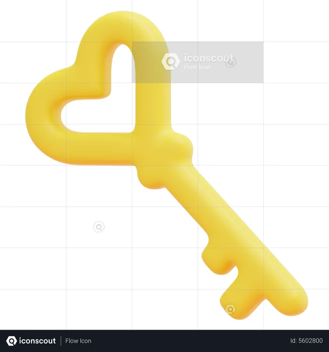 Love Key  3D Icon