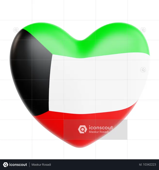 Love Kuwait  3D Icon