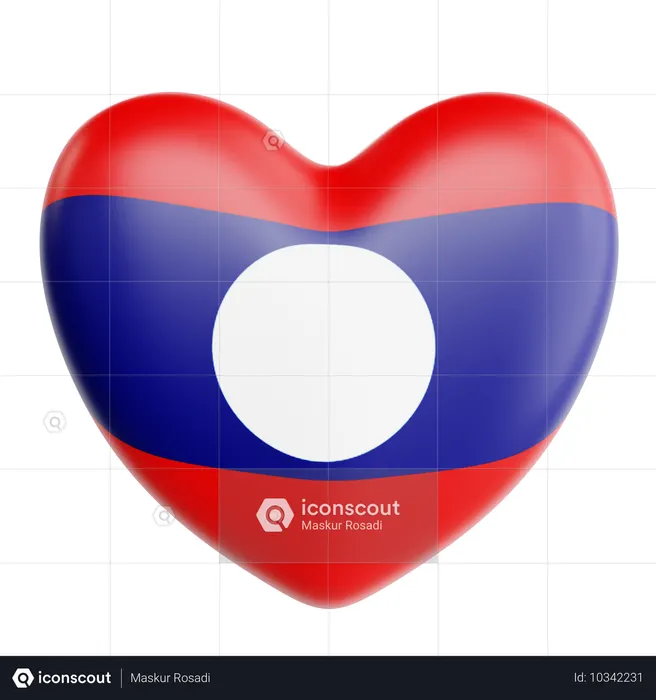 Love Laos  3D Icon