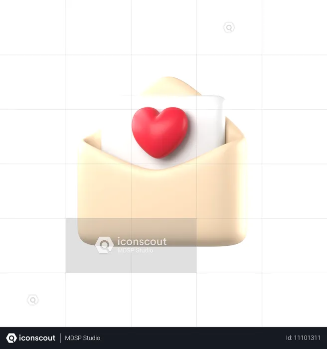 Love Letter  3D Icon