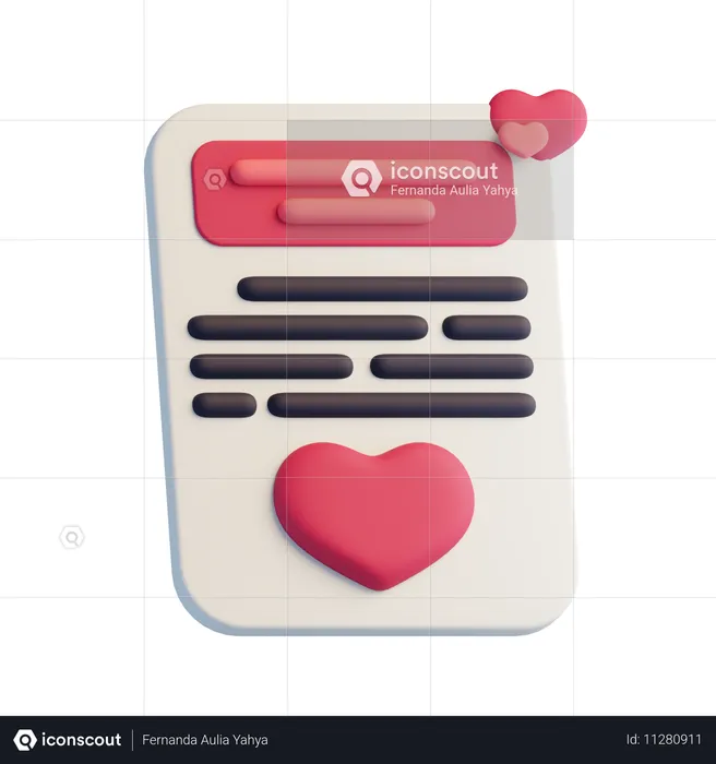 Love Letter  3D Icon