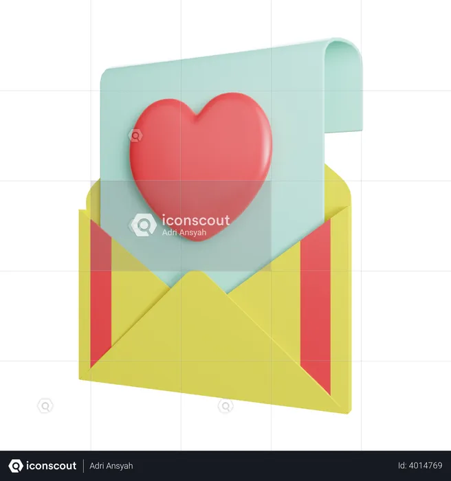 Love Letter  3D Illustration