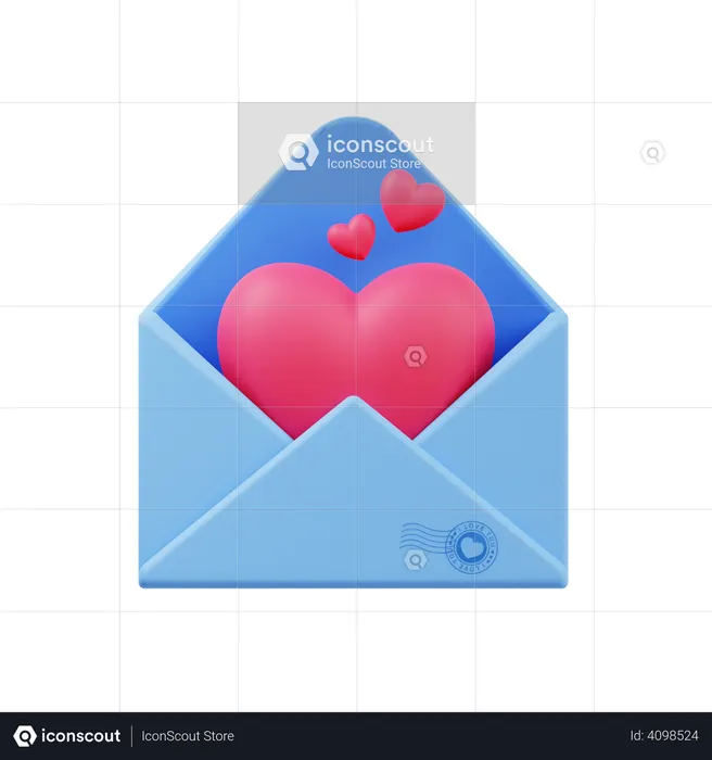 Love Letter  3D Illustration