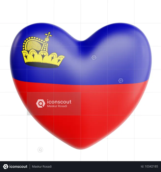 Love Liechtenstein  3D Icon