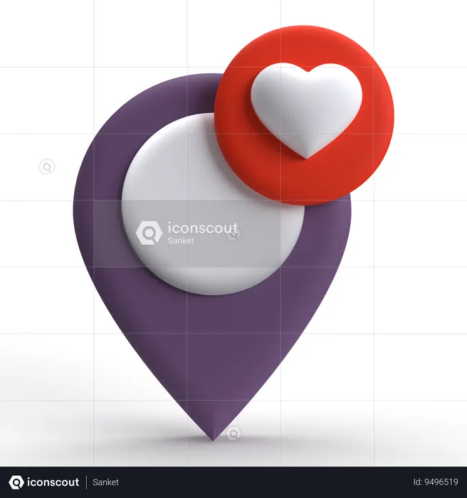 Love Location  3D Icon