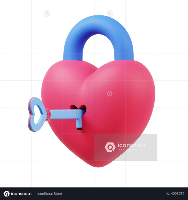 Love Lock  3D Illustration