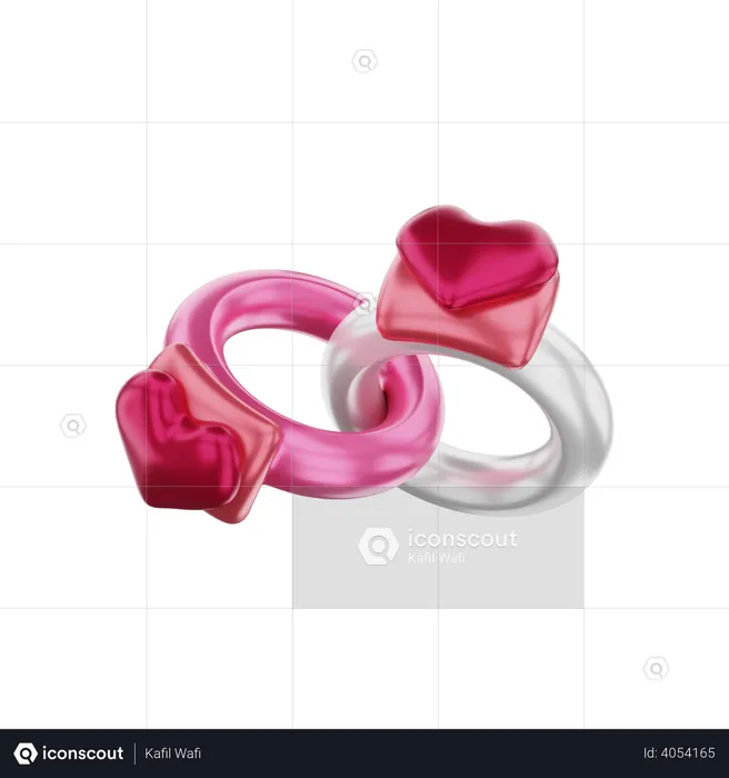 Love loyalty ring  3D Illustration