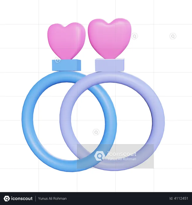 Love loyalty ring  3D Illustration