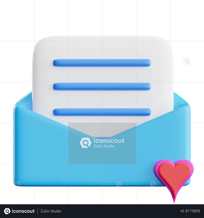 Love Mail  3D Icon