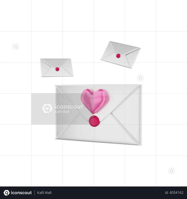 Love mail  3D Illustration