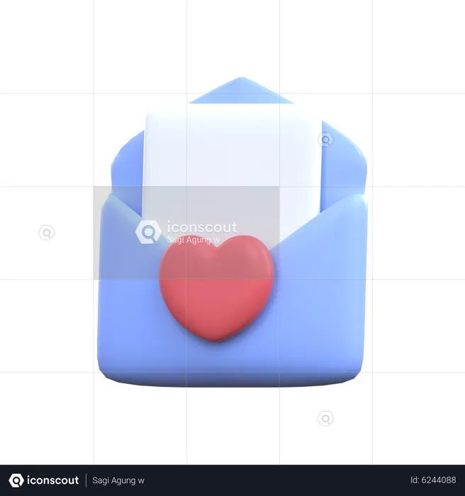Love mail  3D Icon