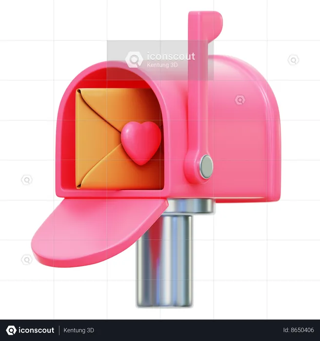 Boîte aux lettres d'amour  3D Icon