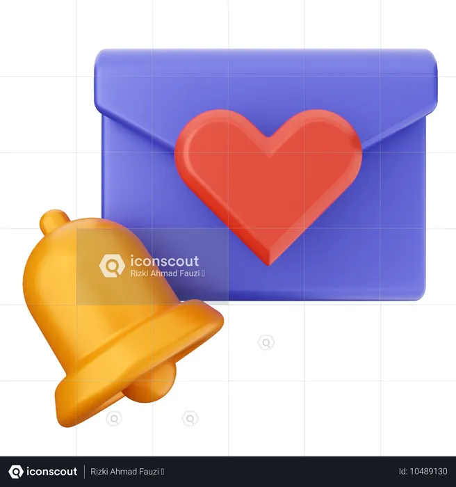 Love Mail Notification Bell  3D Icon