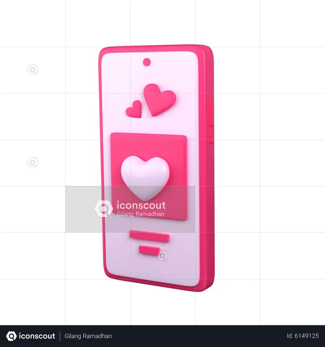 Love Message on Phone  3D Icon
