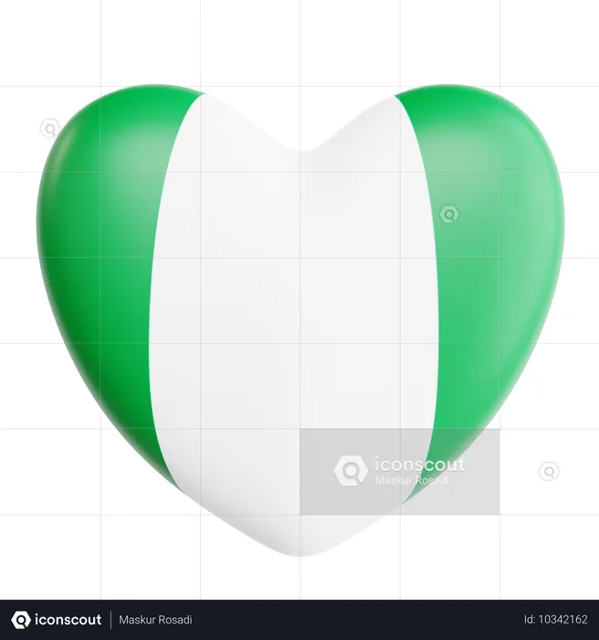 Love Nigeria  3D Icon