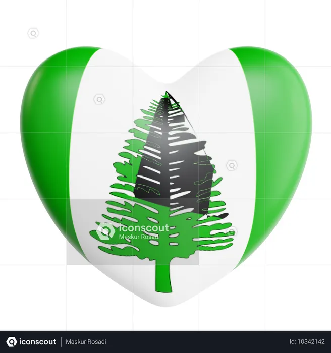 Love Norfolk Island  3D Icon
