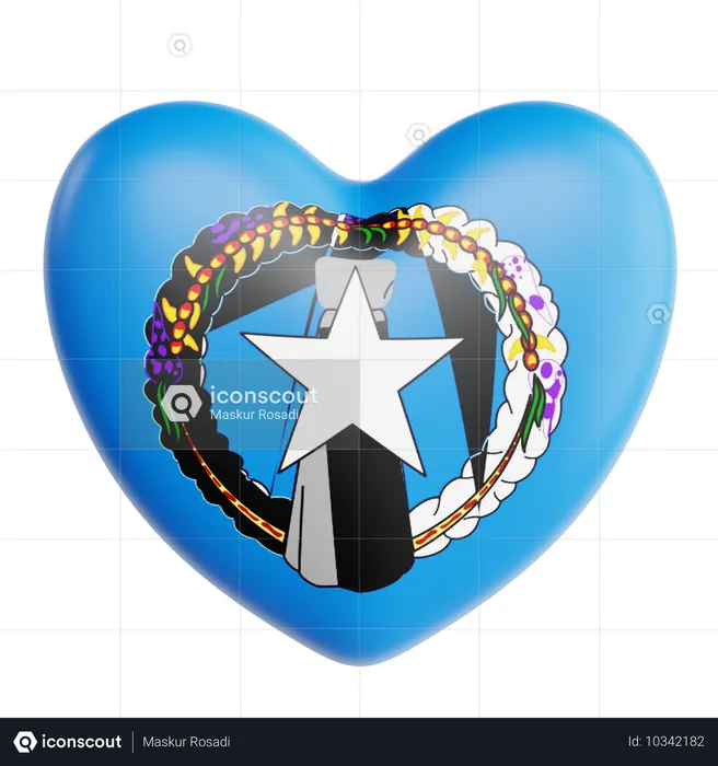 Love Northern Mariana Islands  3D Icon