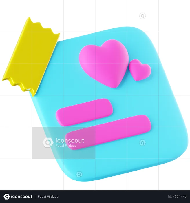 Love Note  3D Icon