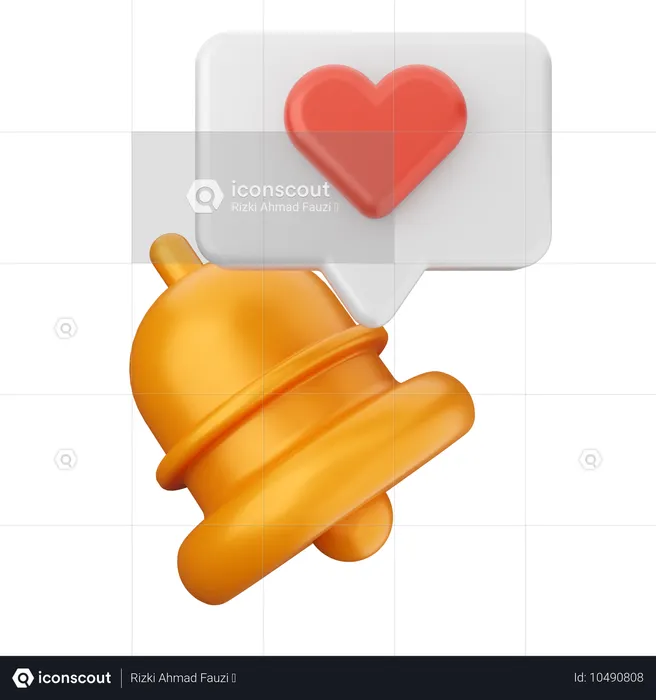 Love Notification Bell  3D Icon