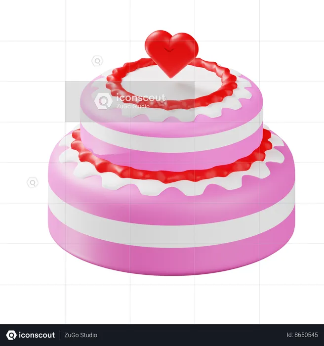 Love Pink Cake  3D Icon