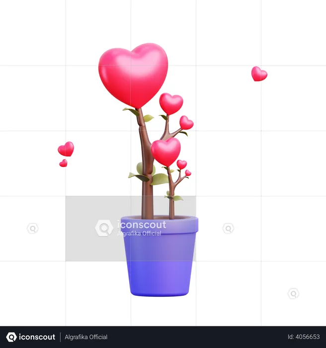 Love plant  3D Illustration