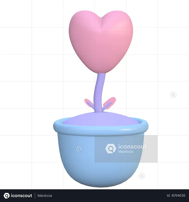 Love plant  3D Illustration
