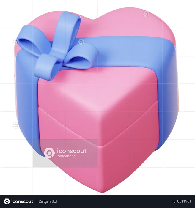 Love Present Box  3D Icon