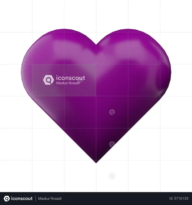 Love Purple  3D Icon