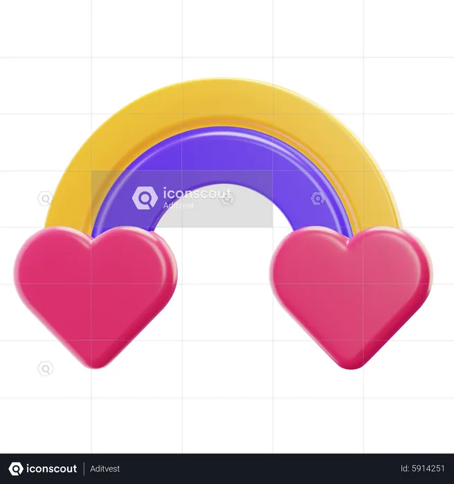 LOVE RAINBOW  3D Icon