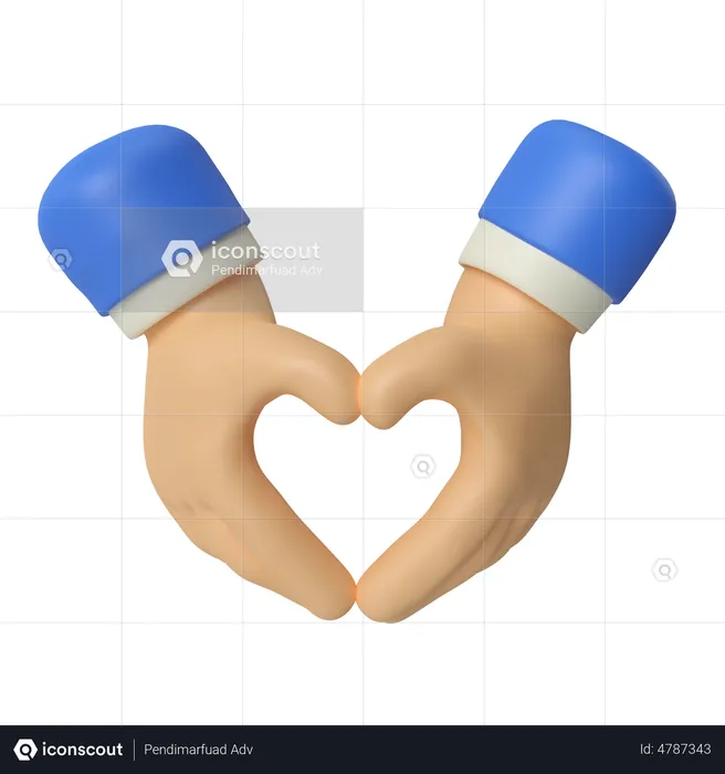 Love Reversed Hand  3D Illustration