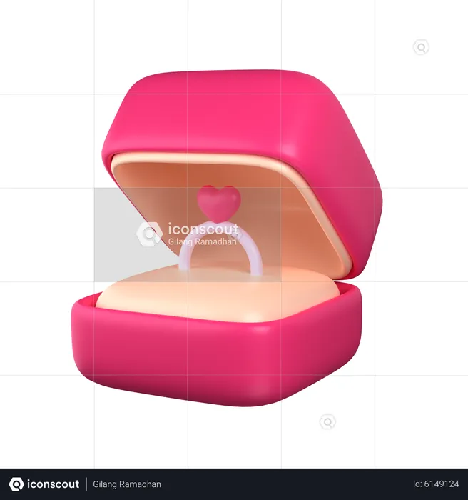 Love Ring Box  3D Icon