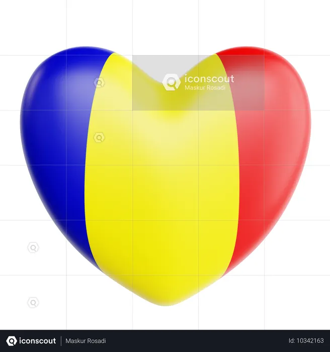 Love Romania  3D Icon