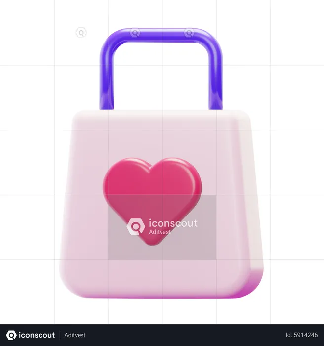 LOVE SHOPPING BAG  3D Icon