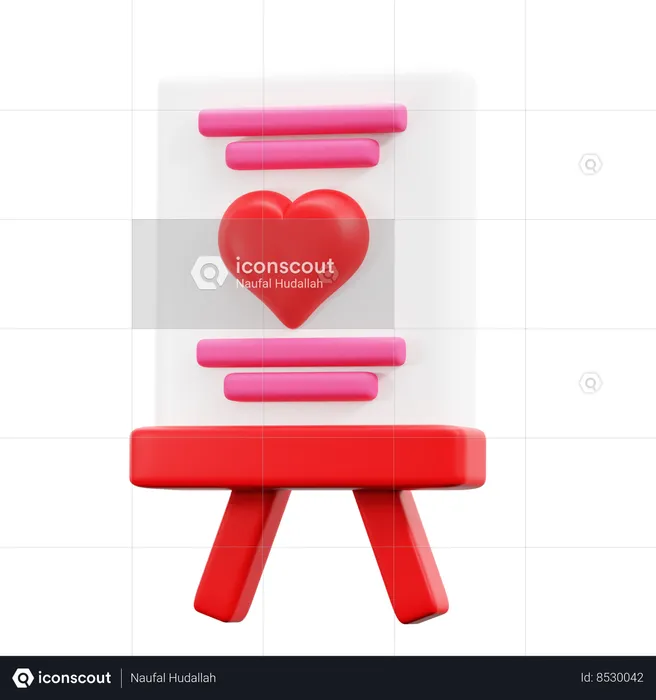 Love Sign Board  3D Icon