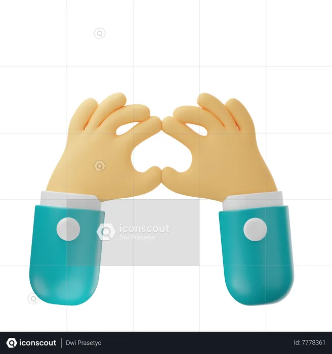 Love Sign Hand Gesture  3D Icon