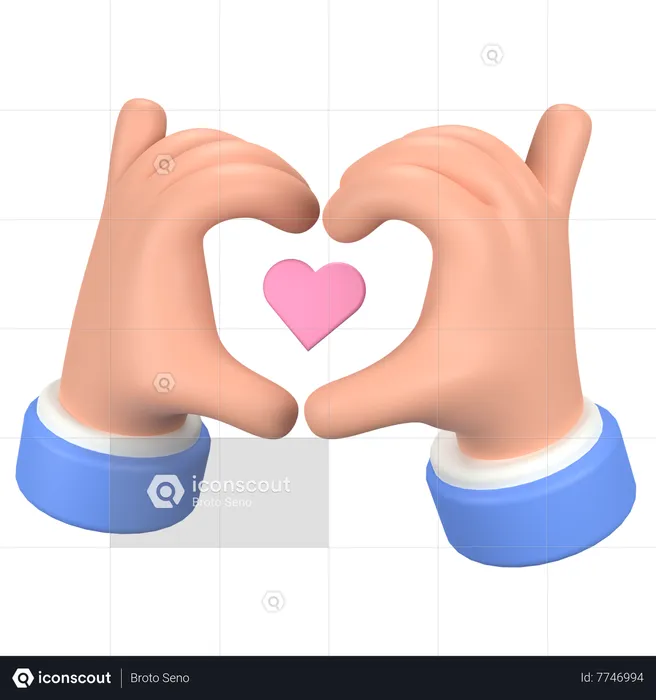 Love Sign Hand Gesture Emoji 3D Icon